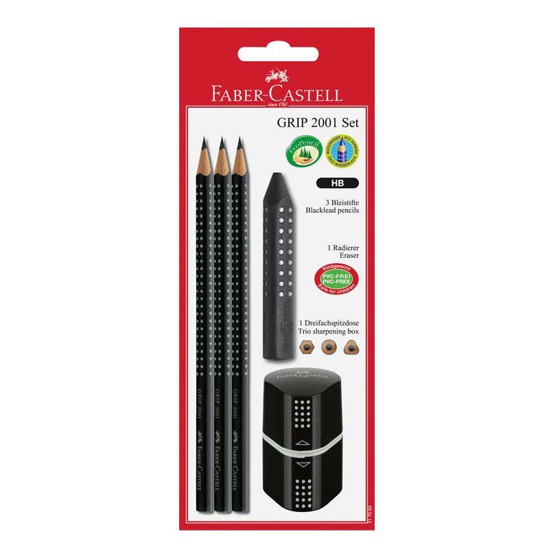 Faber-Castell - Grip sæt 3-i-én, sort