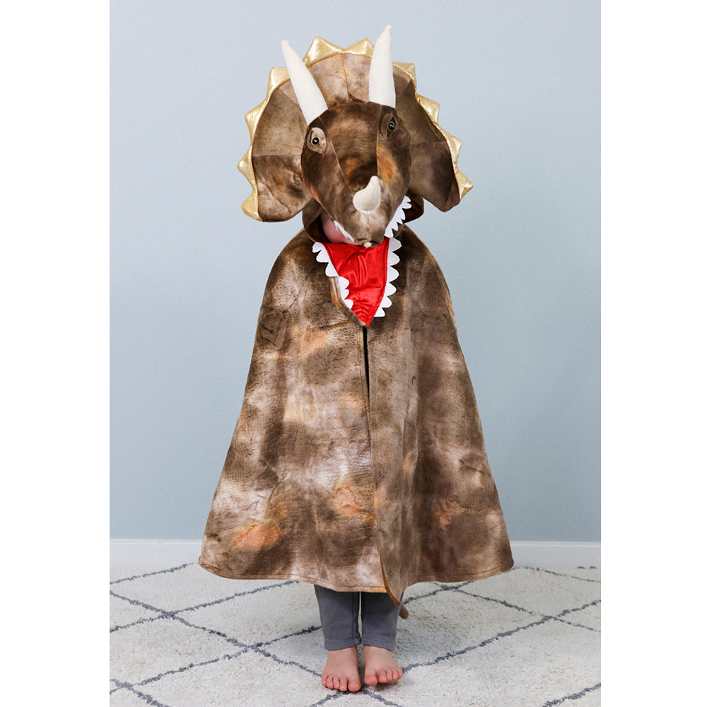 Great Pretenders dyrekostume, Grandasaurus Triceratops Cape m. klør - str. 4-6 år