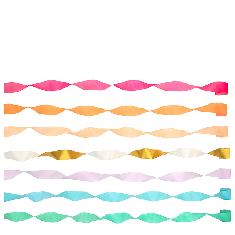 Meri Meri Crepe Paper Roll, 7 Colors - Bright