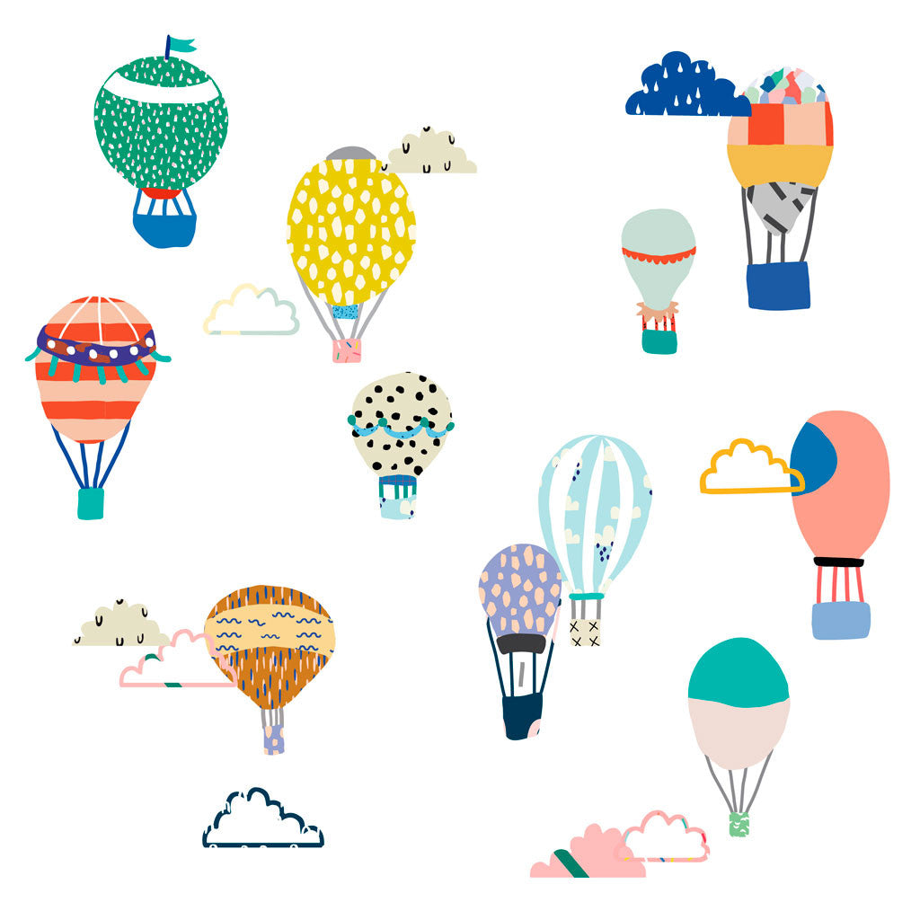 Mimi Lou wallsticker, Små luftballoner på hvid baggrund