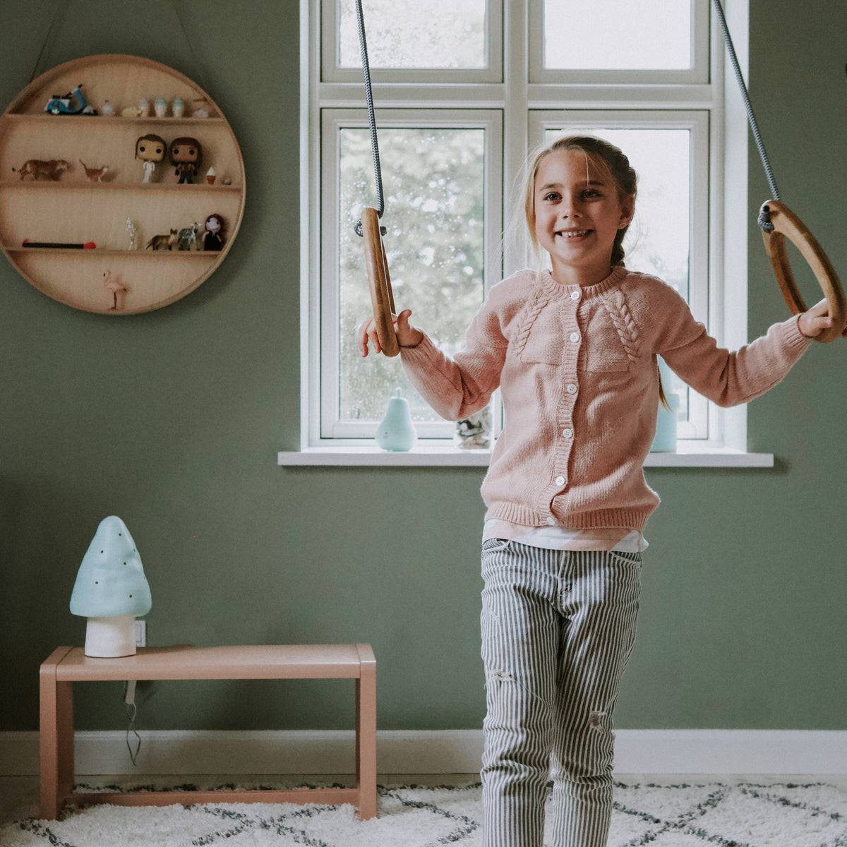 Lillagunga Gymnastic Rings, Oak - Grey