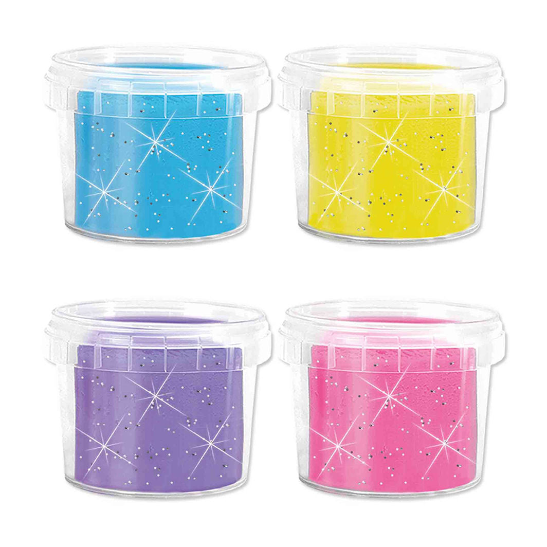 SES Creative Modeling Clay, Silky-Soft Glitter 4x90g