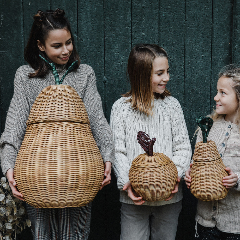 ferm Living Pear Storage, large woven rattan basket