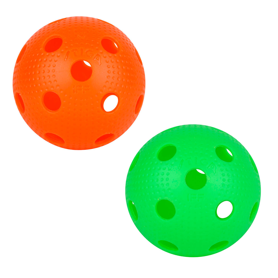 Stiga EXS 2-pak floorballs, orange og grøn