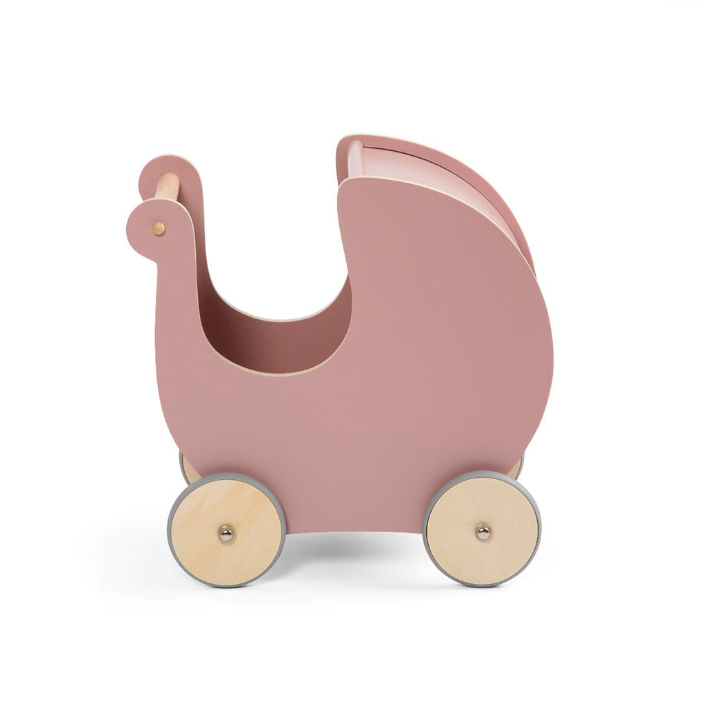 Sebra dukkevogn i træ, Blossom pink