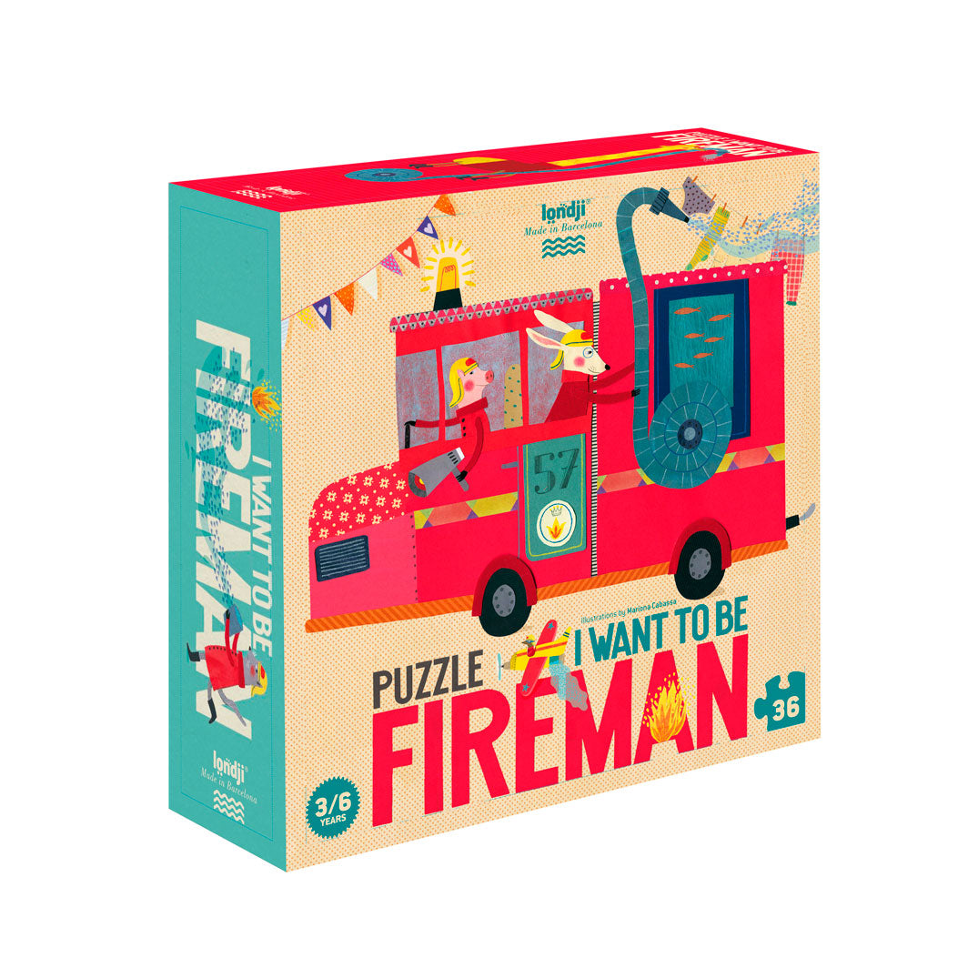 Londji puslespil, I want to be Fireman - 36 brikker