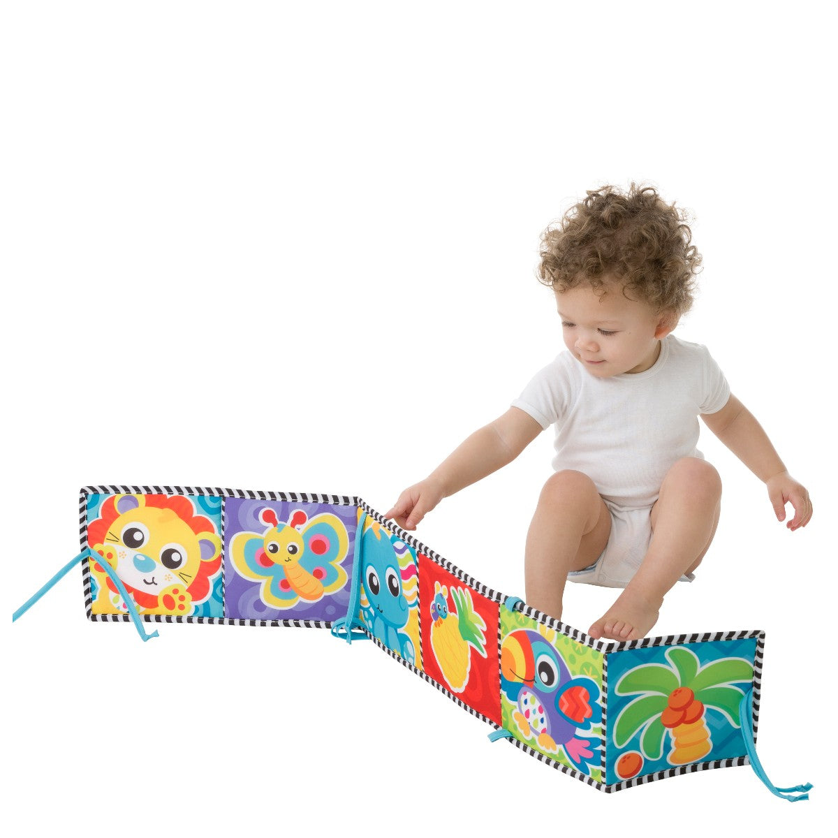 Playgro Activity Toy: Reversible Tummy Time Fabric Book with Mirror