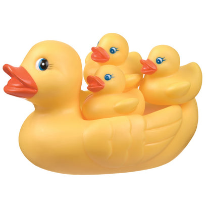 Playgro badelegetøj, And med ællinger på hvid baggrund