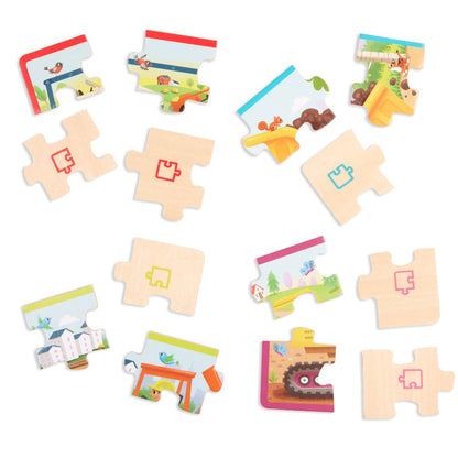 B Toys Puzzle, 4-in-1 - Construction Vehicles