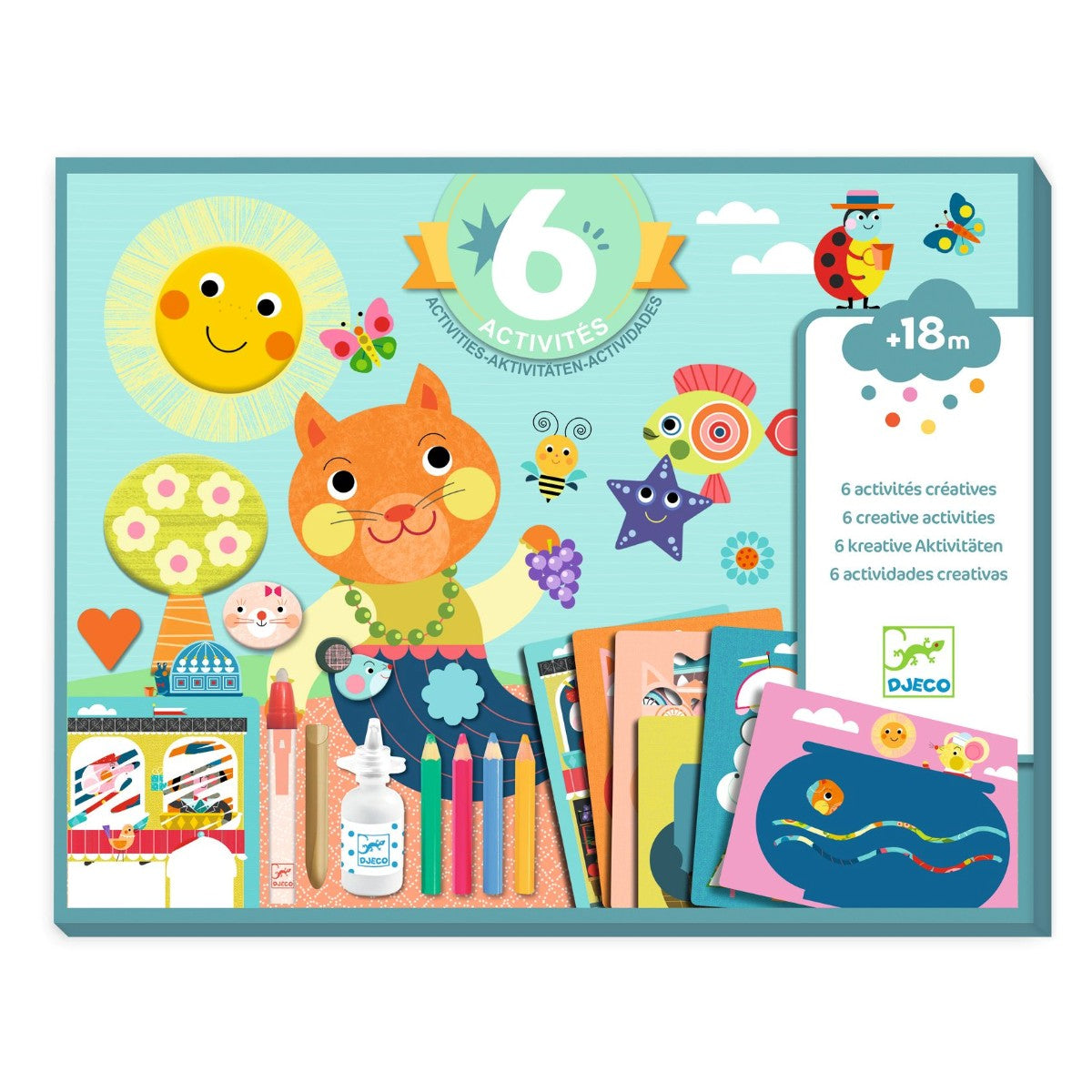 Djeco Creative Activity Box, Cat and Her Friends - From 18 Months