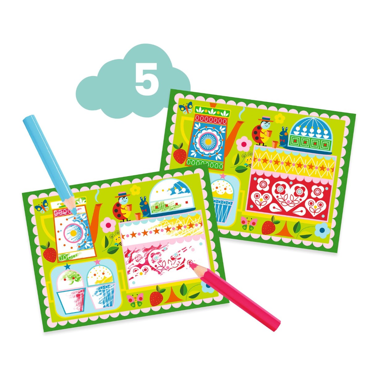Djeco Creative Activity Box, Cat and Her Friends - From 18 Months