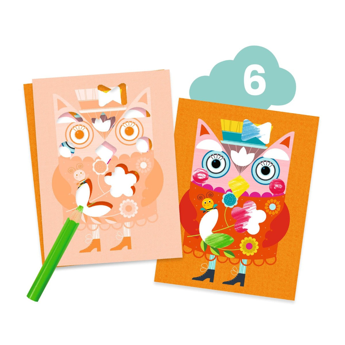 Djeco Creative Activity Box, Cat and Her Friends - From 18 Months