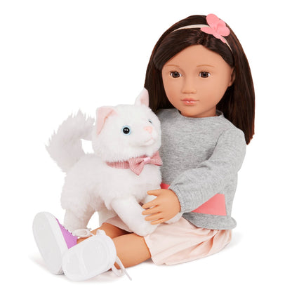 Our Generation Doll Accessories, Angora Kitten with Movable Legs