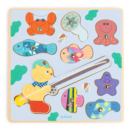 Djeco Fishing Game, Puzz &amp; Fish - Fisher Cat