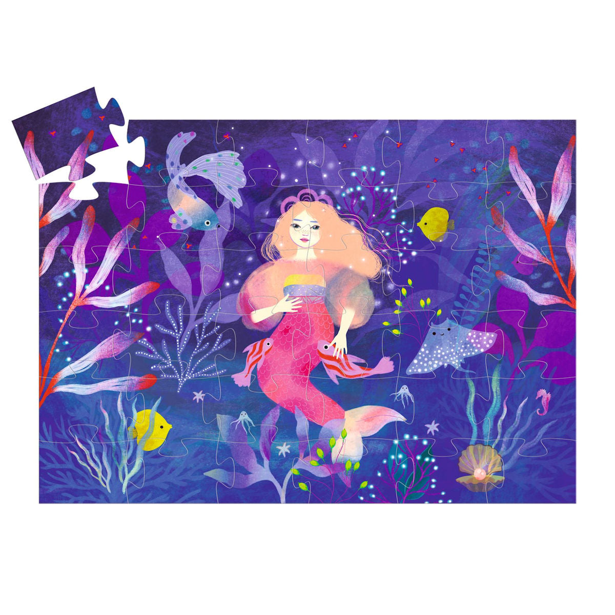 Djeco Silhouette Puzzle, Mermaid Ella - 36 Pieces