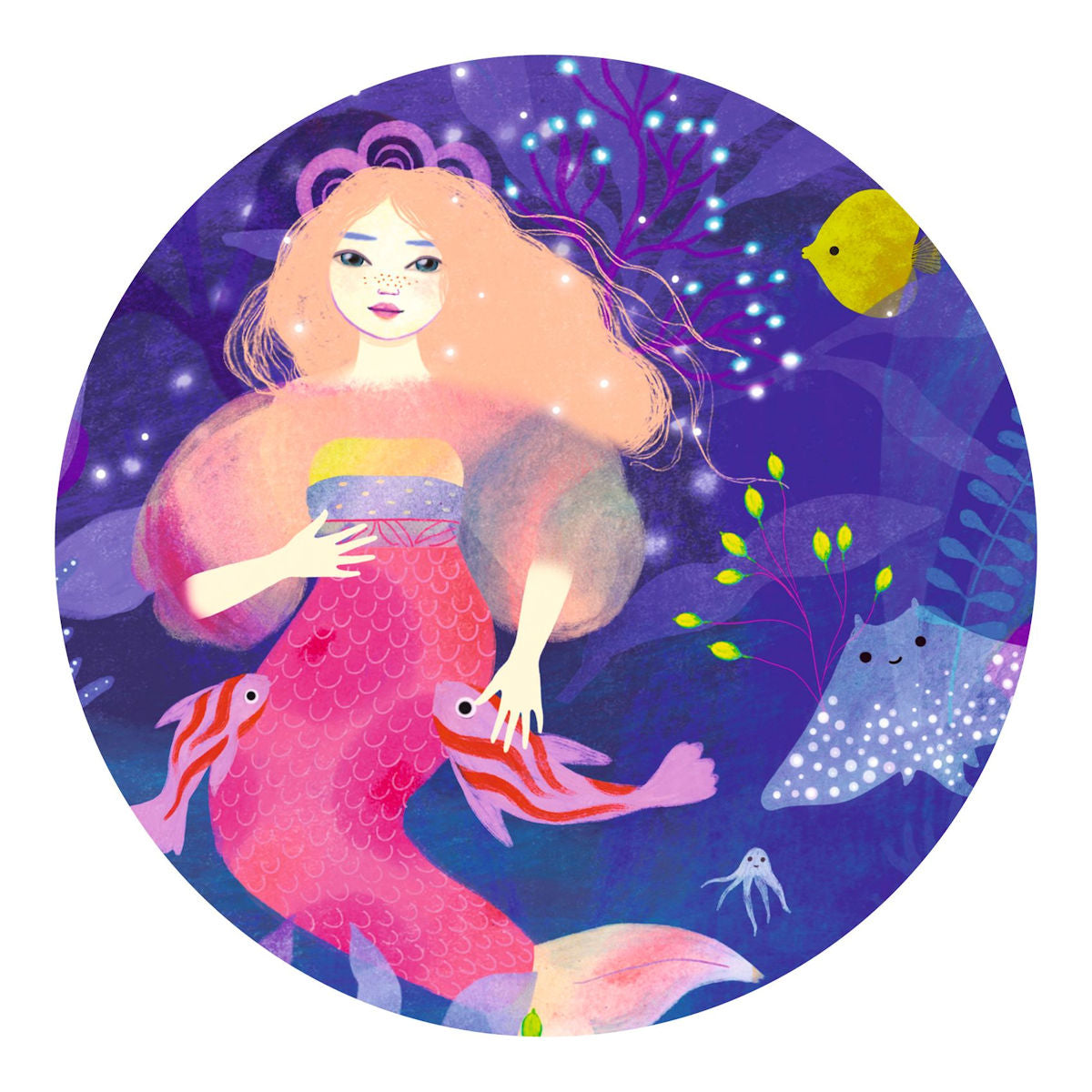 Djeco Silhouette Puzzle, Mermaid Ella - 36 Pieces