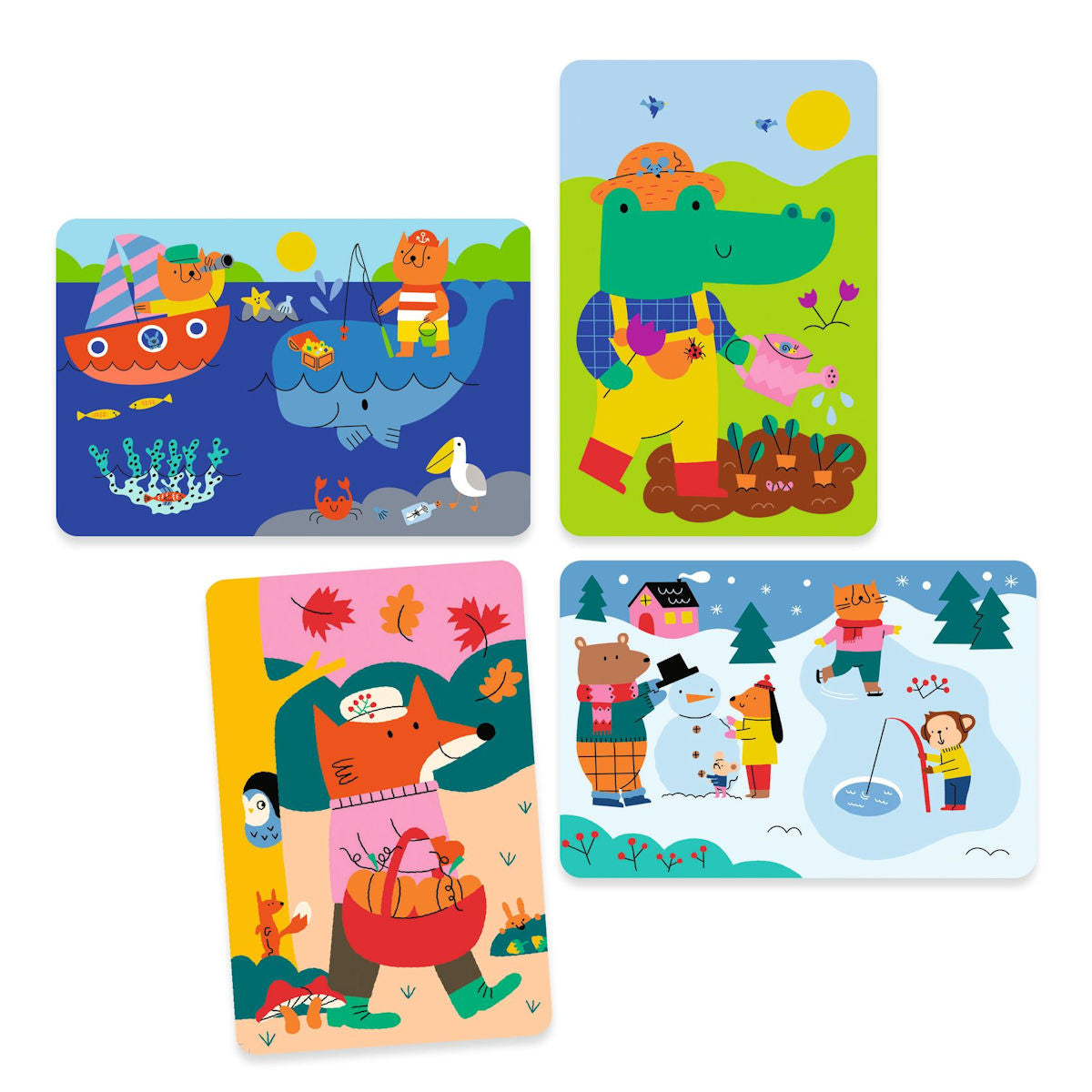 Djeco Water Painting, Four Seasons - Suitable from 18 Months