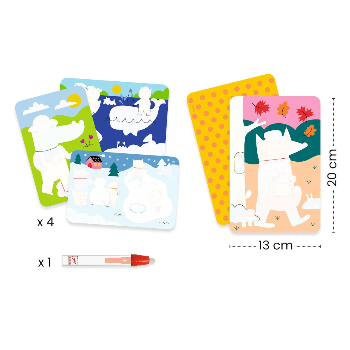 Djeco Water Painting, Four Seasons - Suitable from 18 Months