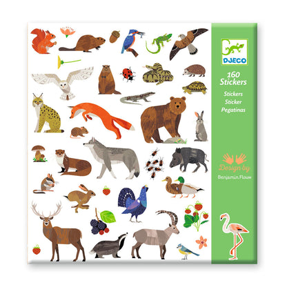 Djeco klistermærker, Fauna med illustrationer af forskellige dyr fra Europa