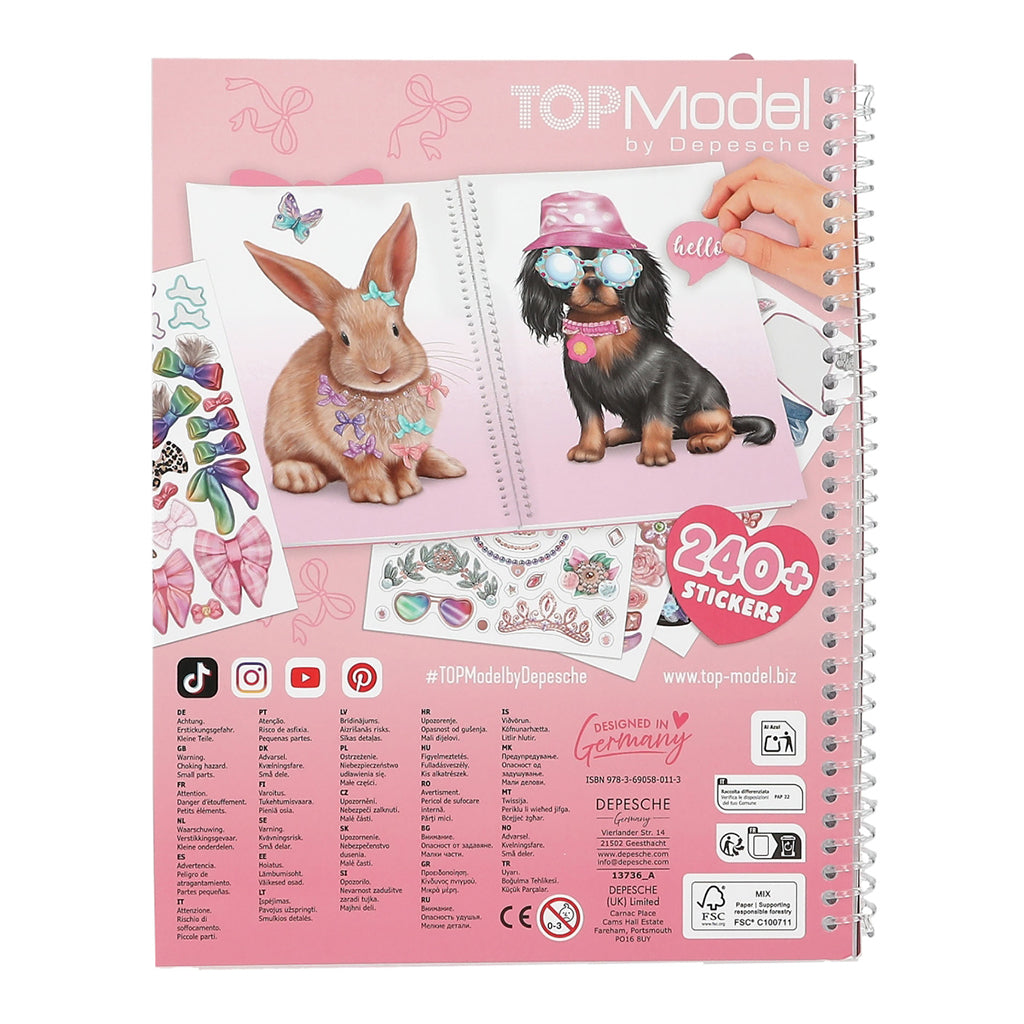 TopModel Dress Me Up Sticker Book – Cute Animals