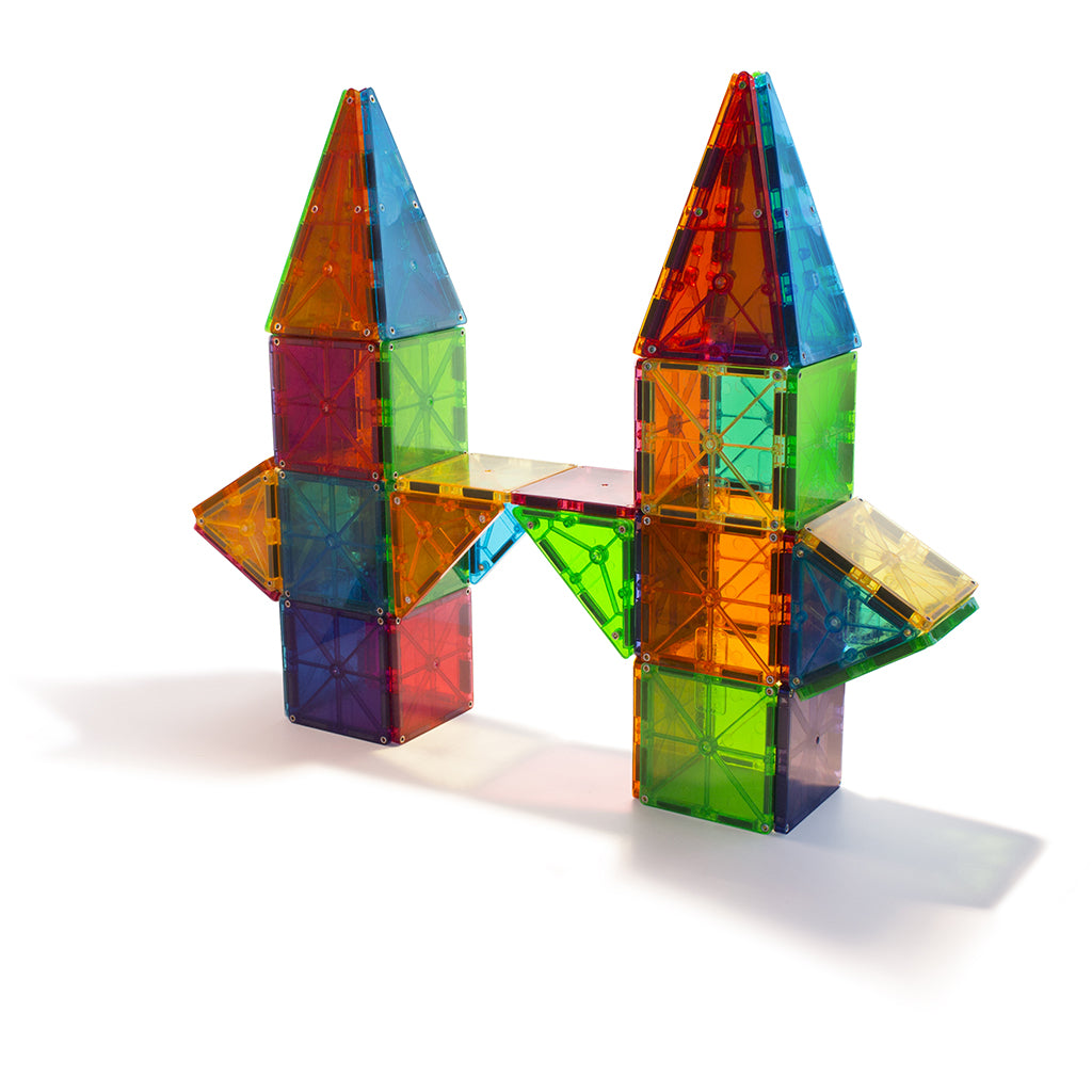 Magna-Tiles Clear Colors, Magnetic Building Set with 100 Pieces
