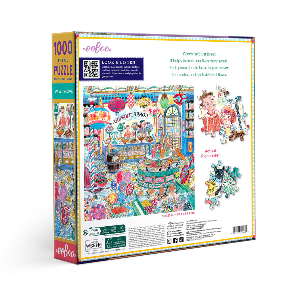 eeBoo Puzzle 1000 pcs, Sweet Shoppe