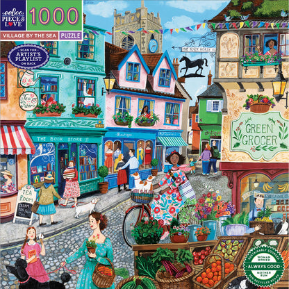 eeBoo Puzzle 1000 pieces, Village by the Sea