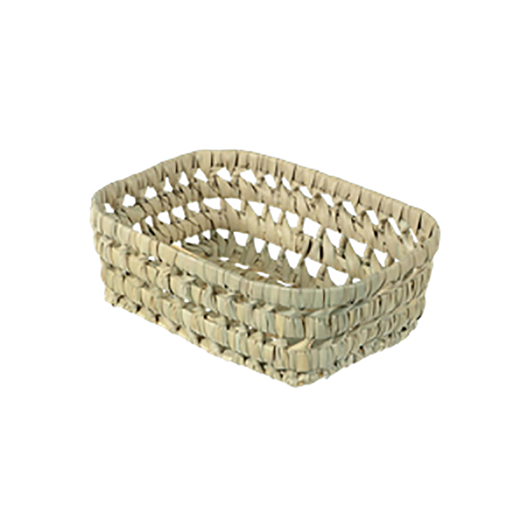 Lubilu kurv af palmeblade, L22 - 22 x 17 x 7 cm