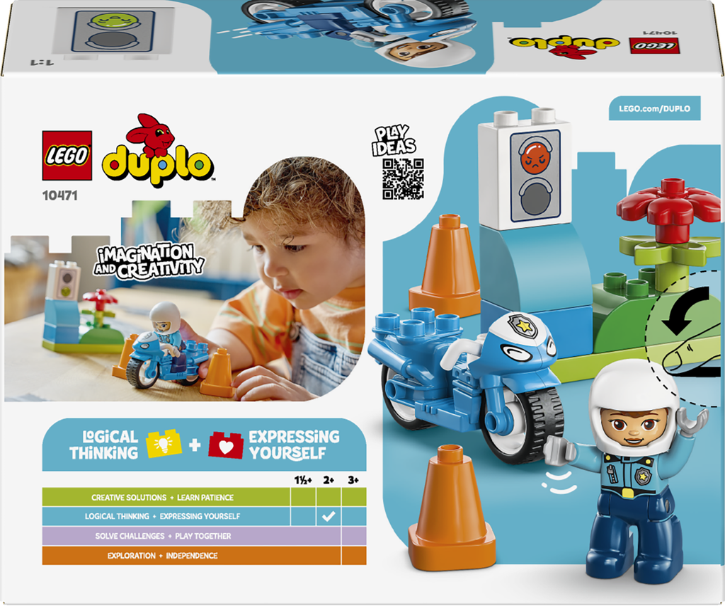 LEGO® DUPLO®, Blå politimotorcykel