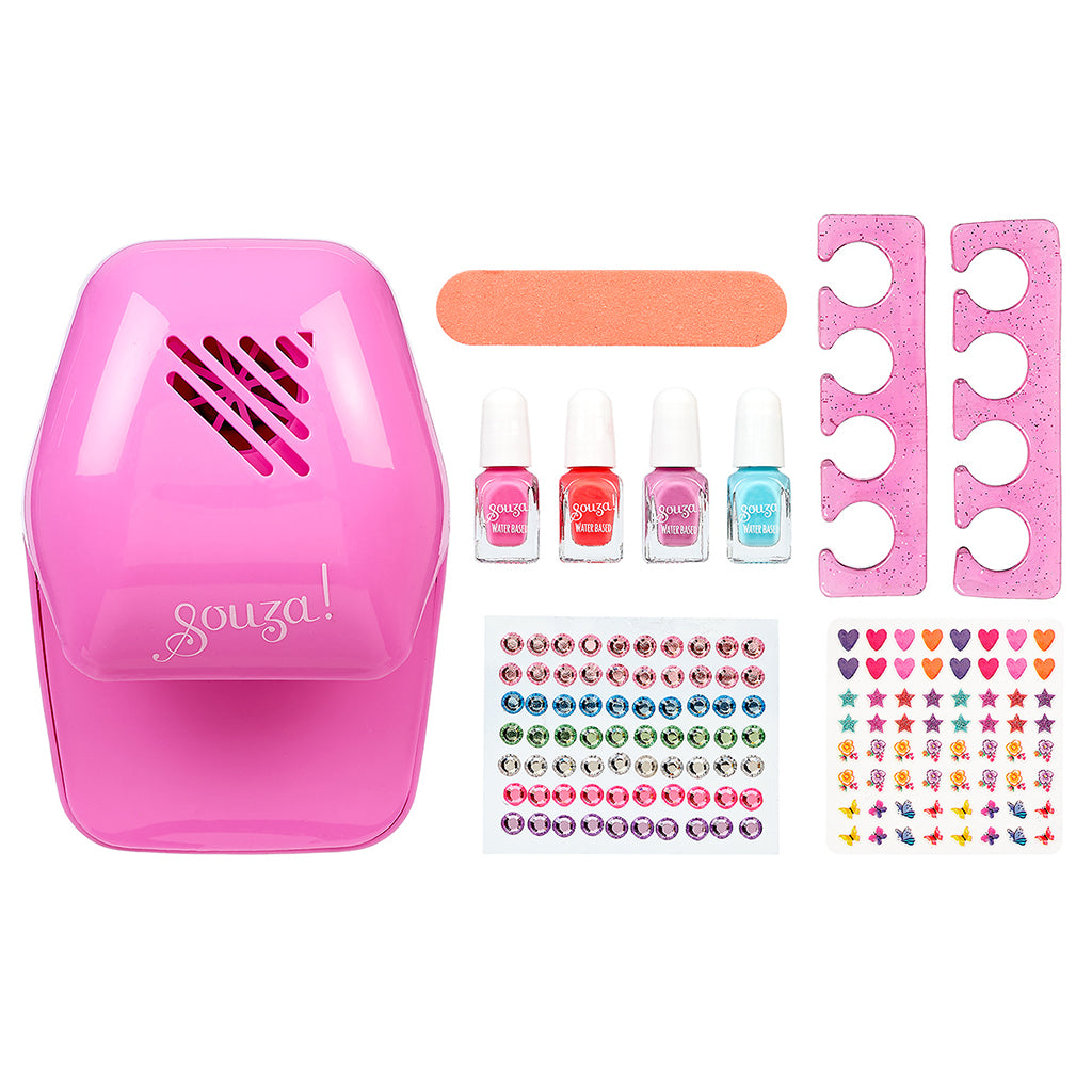 Souza Nail Set with Dryer and Nail Polishes