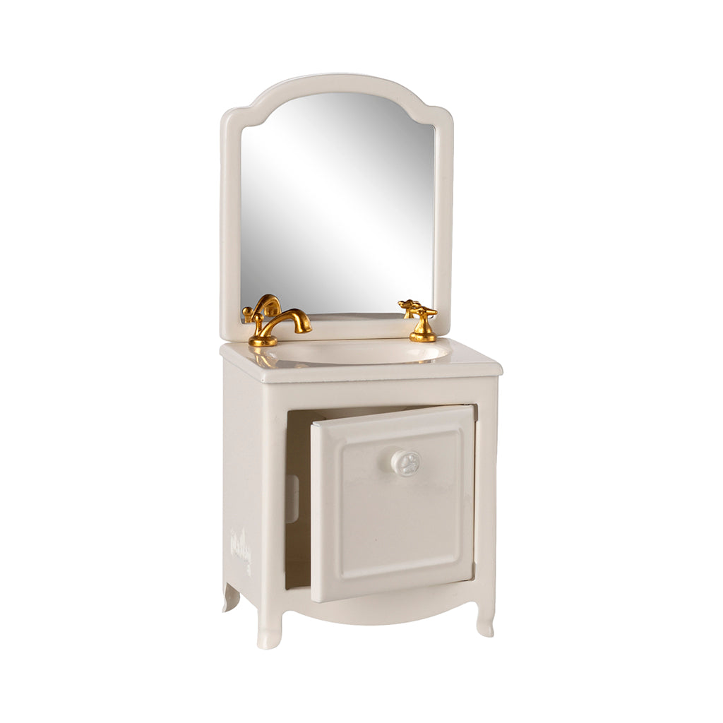 Maileg Accessories for Mice, Metal Bathroom Cabinet – Off-White