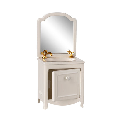 Maileg Accessories for Mice, Metal Bathroom Cabinet – Off-White