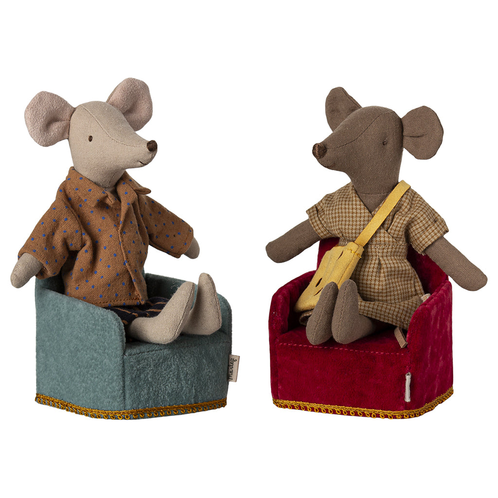 Maileg Doll Accessories for Mice, Folding Chair - Mint