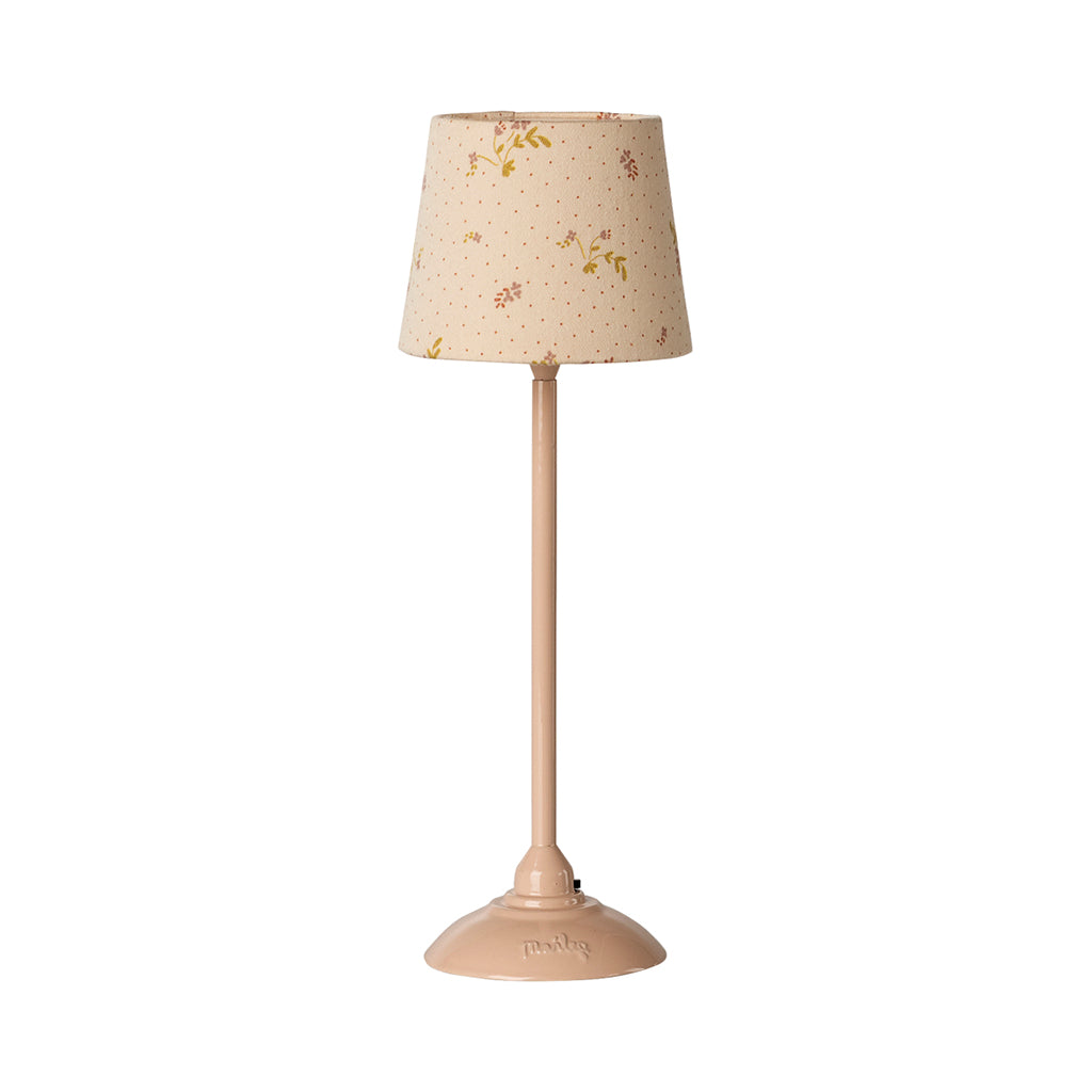 Maileg dukketilbehør til mus, miniature gulvlampe - Lyserød