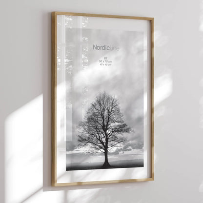 Frame crafted from solid oak, available in multiple sizes
