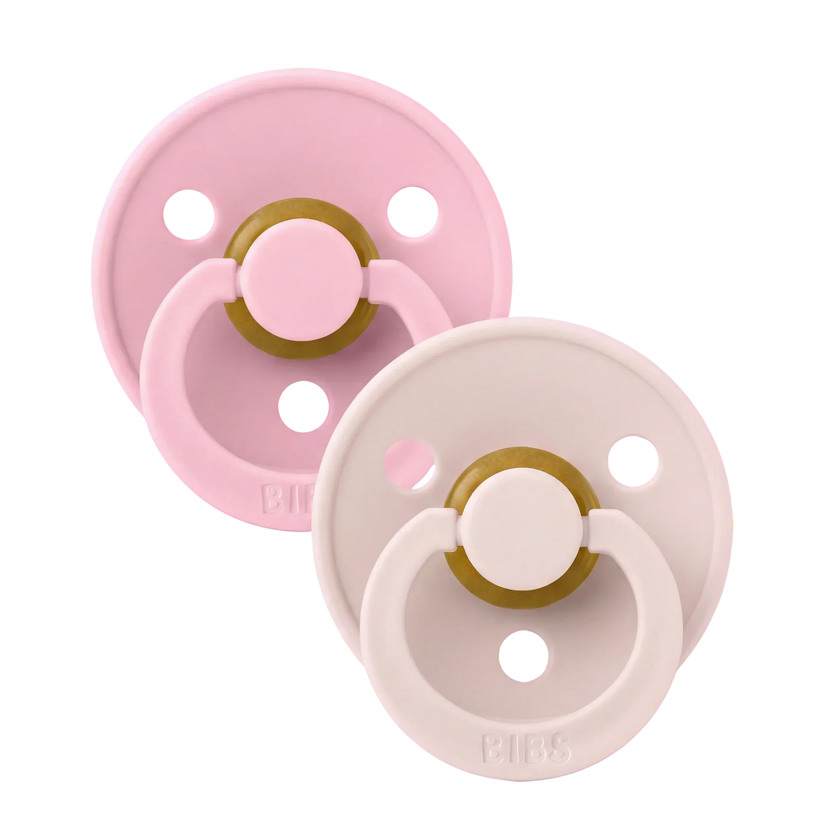 Bibs sutter i naturgummi, str. 1, 2-pak - Petal/Baby pink