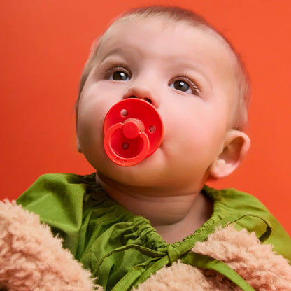 Bibs Natural Rubber Pacifiers, Size 2, 2-Pack – Baby Pink/Tango