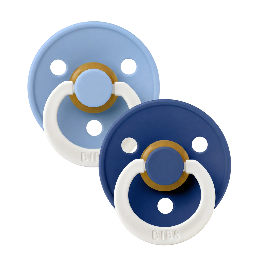 Bibs Natural Rubber Pacifiers, Size 2, 2-Pack – GLOW Sky Blue/Cornflower