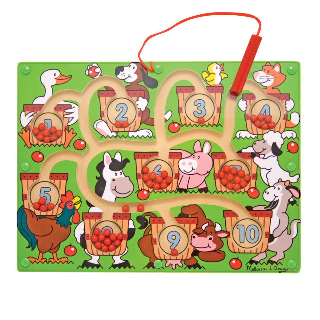 Melissa &amp; Doug Magnetisk træspil, tæl og tril æbler