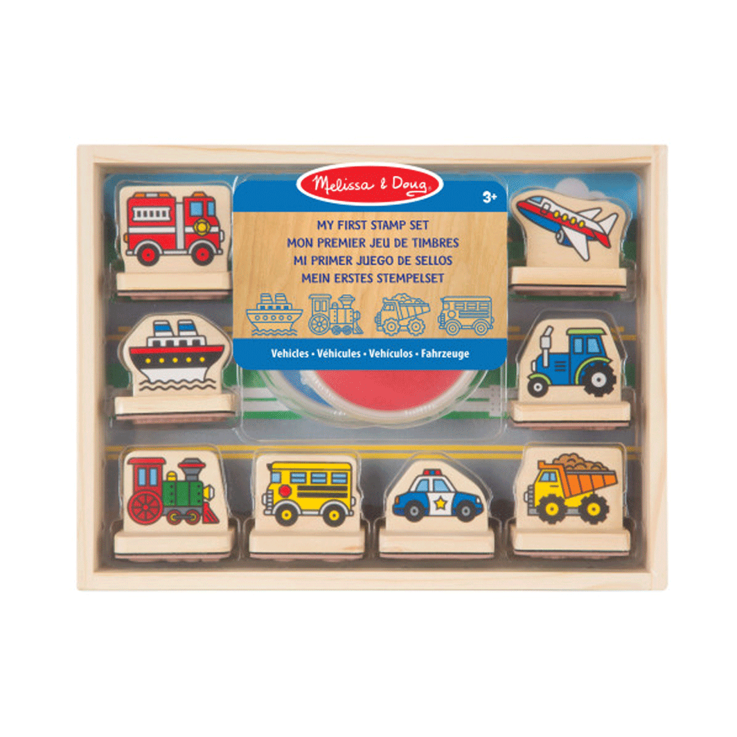 Melissa &amp; Doug Mit første stempelsæt, Køretøjer for små hænder
