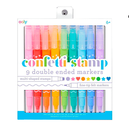 Ooly Confetti stempel-tuscher, dobbelte, 9 stk, pakke