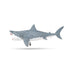 Schleich Megalodon legetøjsfigur af grå haj med åben mund