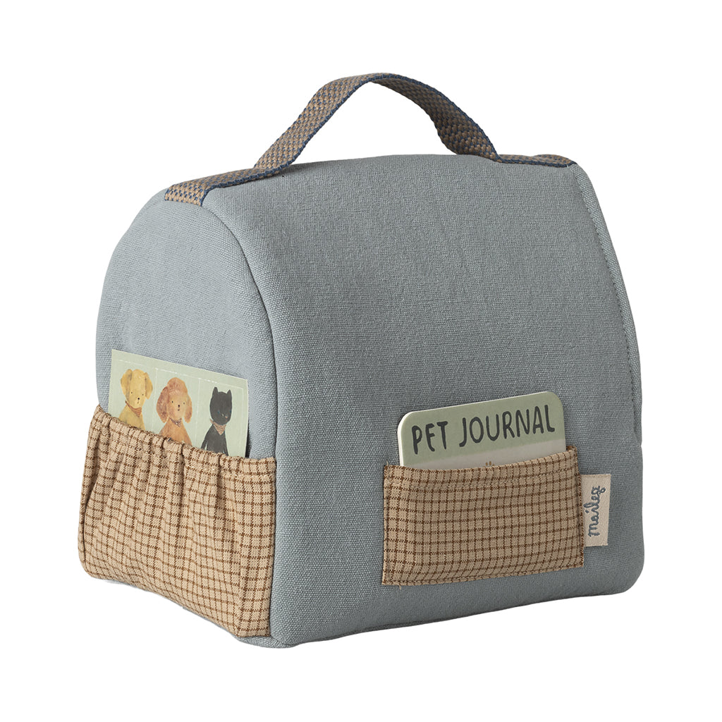 Maileg Pet Carrier, Small, for Plush Puppy - Blue