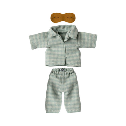 Maileg dukketøj til far mus, Pyjamas i mint/sand