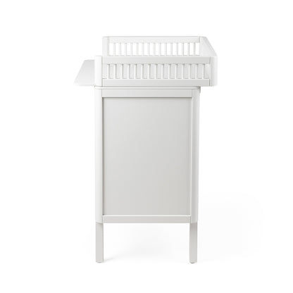 Sebra puslebord i træ, 2-i-1 design med skuffer i classic white