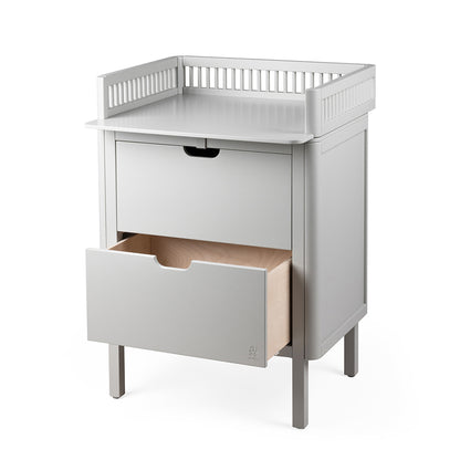 Sebra Wooden Changing Table, 2-in-1 Design with Drawers – Stone