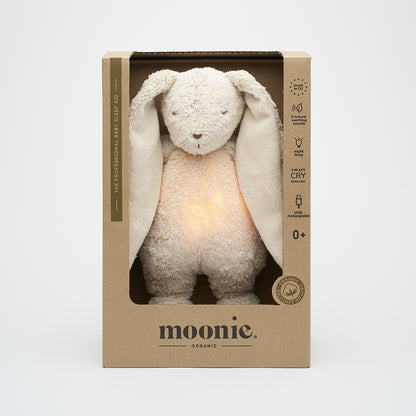 Moonie 2.0, Organic Humming Bunny with Pink Noise and Lamp - Sand