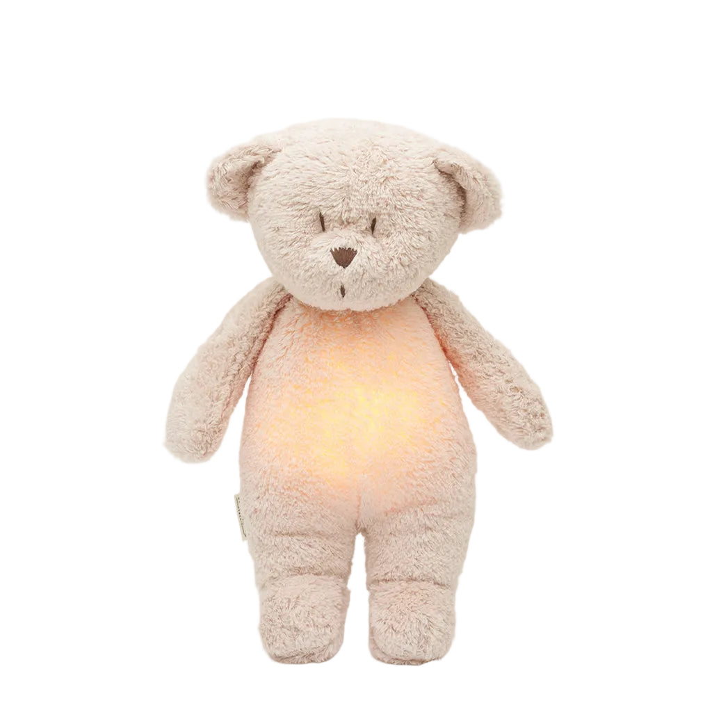 Moonie sand 2.0, økologisk Humming bamse m pink noise og lampe