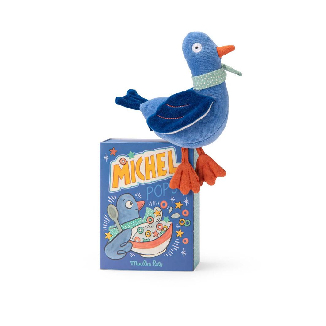 Moulin Roty Plush Toy with Rattle - Pigeon Michel