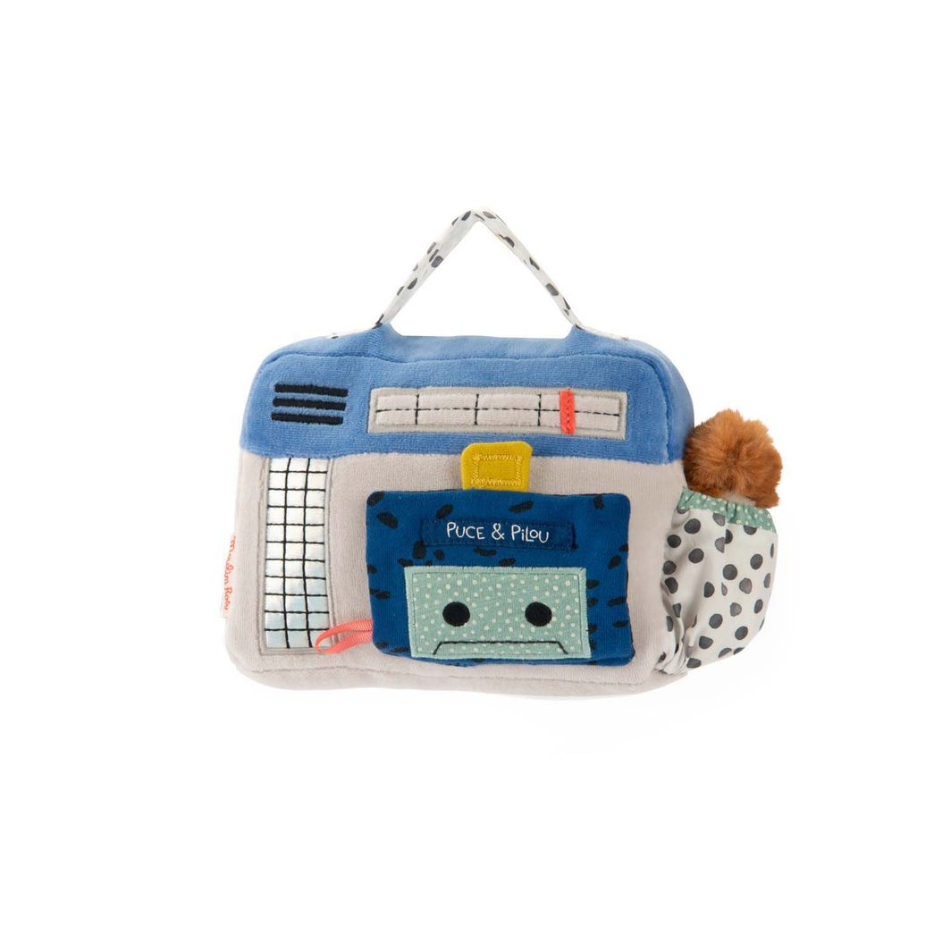 Moulin Roty Soft Toy with Wind-up Music, Radio 22 cm – Puce &amp; Pilou